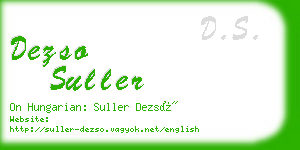 dezso suller business card